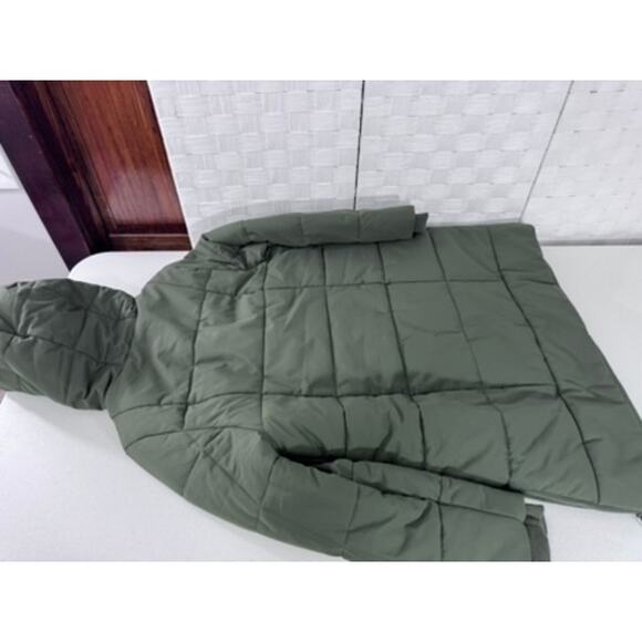 "FALLS CREEK" Green Womens Puffer Coat Side Zippers Sherpa Lined SZ 1X Cozy Warm - Picture 12 of 12